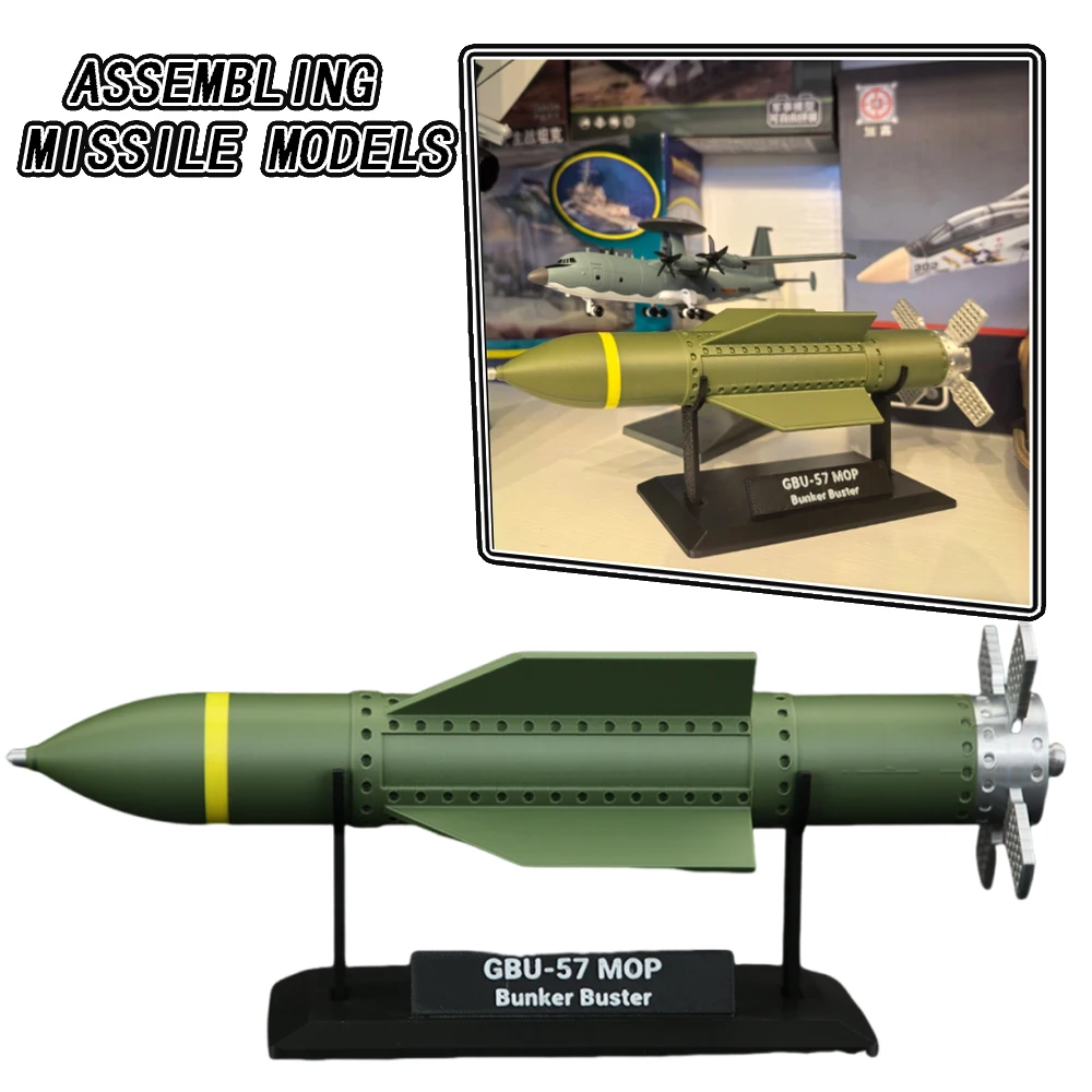 

Fandao Desktop Gbu-57 Missile Model Toy Military Fan Ornament Children Assembly Toy With Stand Tacticsl Model For Christmas Gift