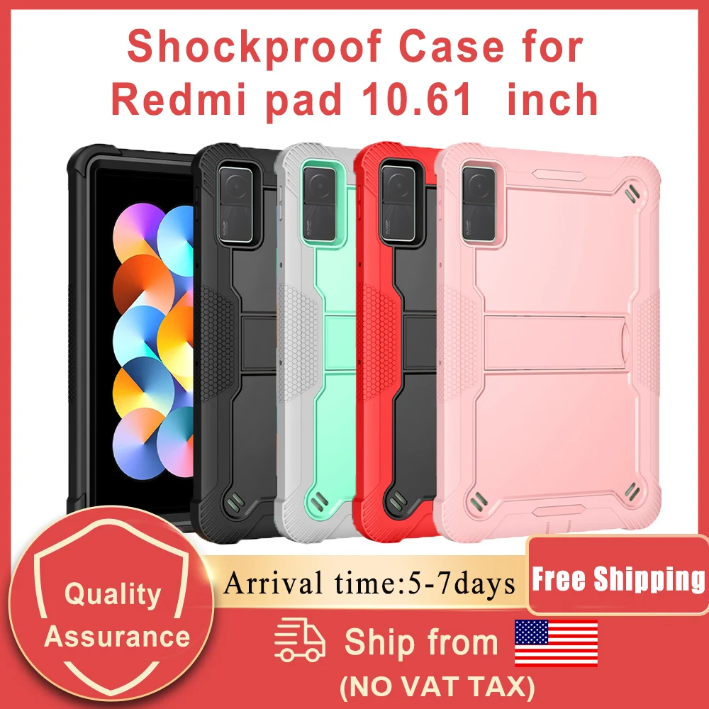 

For Xiaomi Redmi Pad 10.61 Inch Shockproof Case Heavy Duty Rugged 3 Layer Protective Case Cover