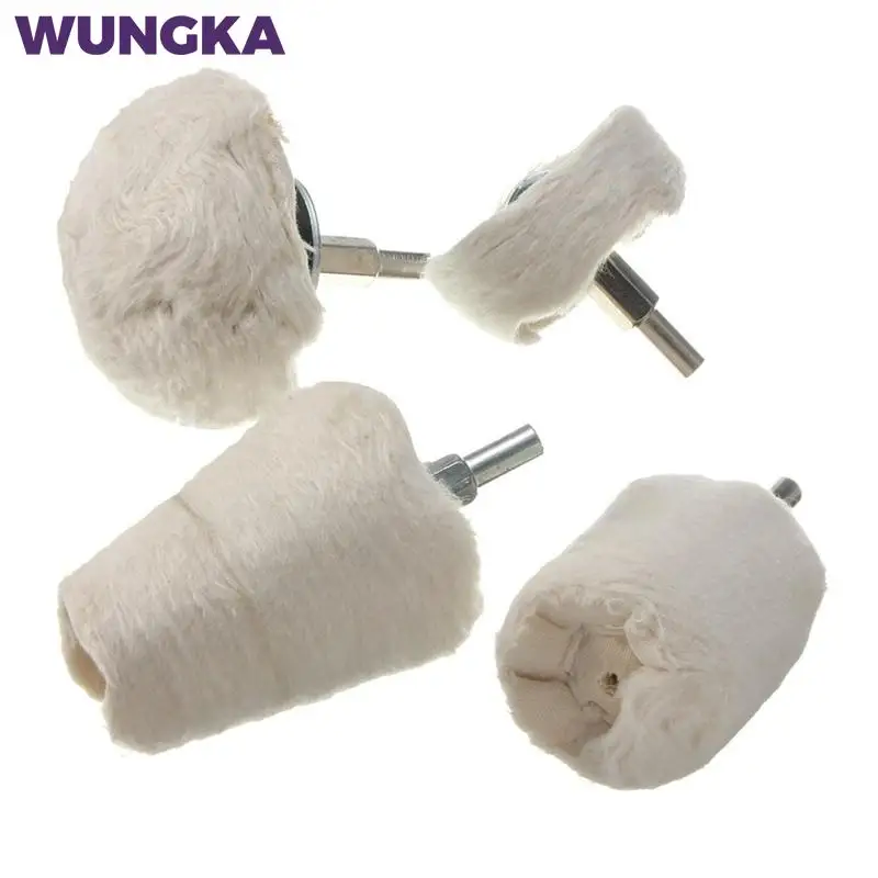 1 Pcs 6mm Shank Cotton Polishing Wheels Cloth Buffing Wheel Grinder for Jewelry Wood Metal Abrasive Tools Cone Brus