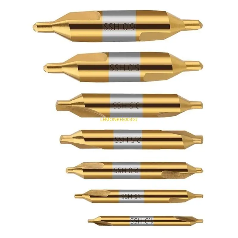 M4YC 7Pcs Center Drill Bits Set High Speed Steel Center Drill Bits Lathe Mill Combined Centering Drills Bit Countersink