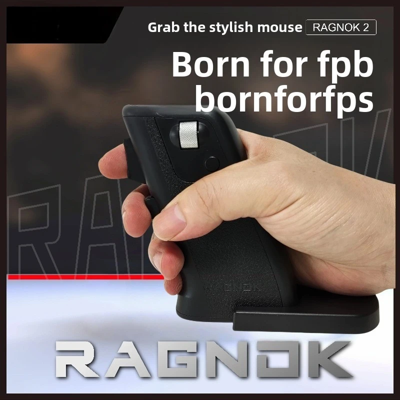 RAGNOK Gun-Shaped Gaming Mouse Black Switch Trigger Dual-Mode Charging Vertical Wrist-Support Ergonomic Design FPS