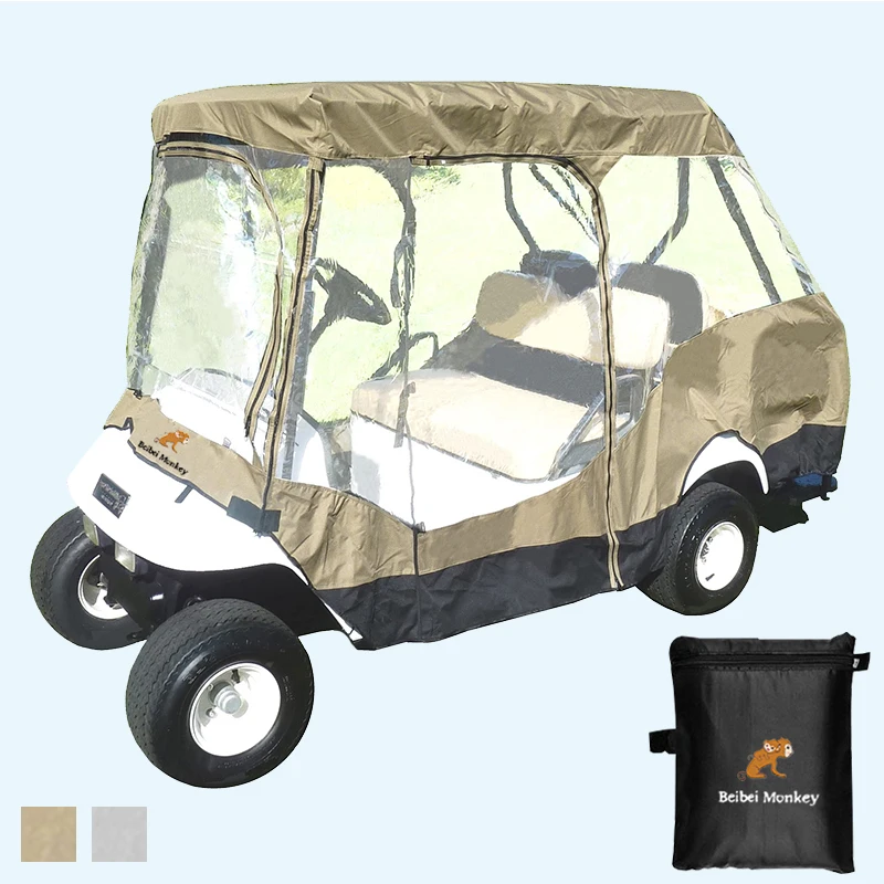 Golf Cart Cover UV Resistant Waterproof Golf Cart Cover Outdoor Golf Car Rain Cover Storage Bag