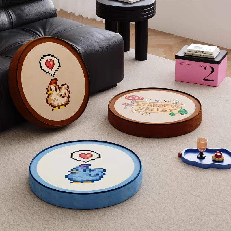 

Плотная круглая напольная подушка-татами в пиксельном стиле Stardew Valley для гостиной, балкона, спальни, чтения и отдыха в помещении
