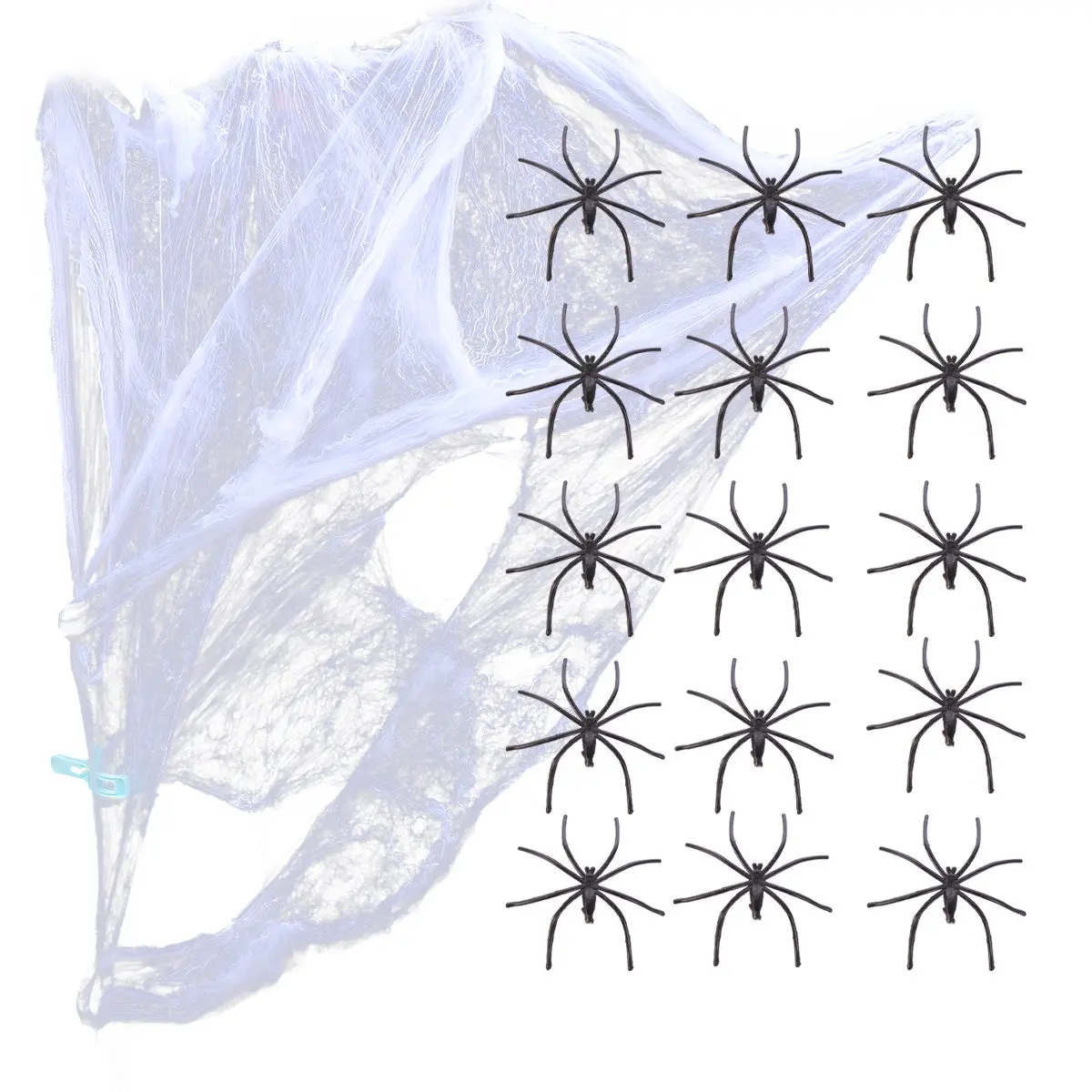 

1Set Realistic Spider Web and Artificial Spider Halloween Decorations Indoor Outdoor Scary Halloween Party Yard Decor Haunted
