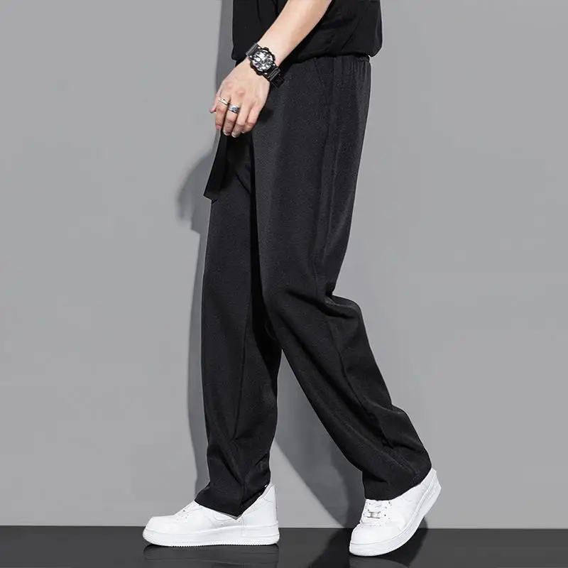 High-grade Slacks Men's Ice Silk Wide-leg Pants Loose Straight Leg Summer Trousers