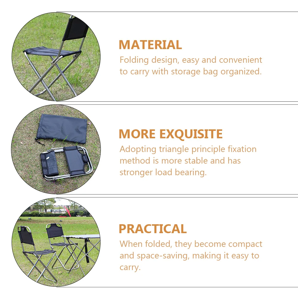 

1pc Strengthened Durable Outdoor Portable Folding Chair Camping Stool Lightweight Alloy Frame Foldable Leisure Chair For Picnic
