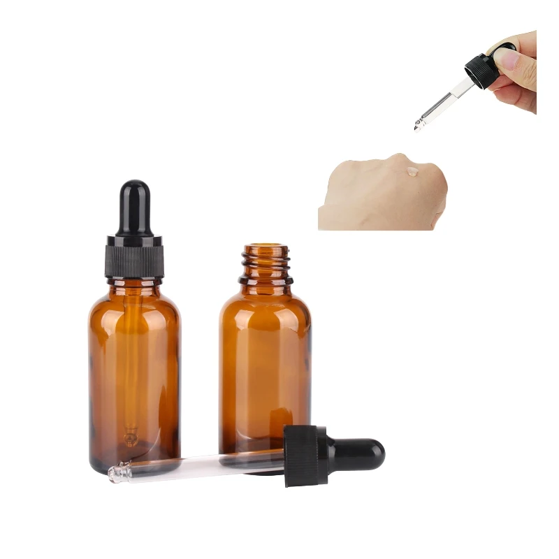 8/20pcs 10ml 50ml Glass Dropper Bottles Refillable Essential Oil Perfume Containers with Pipettes for DIY Cosmetic Travel Bottle