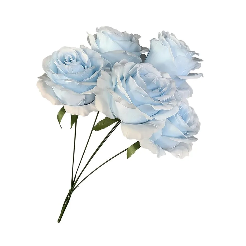 

Fashion 5 Heads Rose Flower Bouquet Silk Beauty Silk Fake Flower DIY Wedding Floral for Wedding and Festival Decoration
