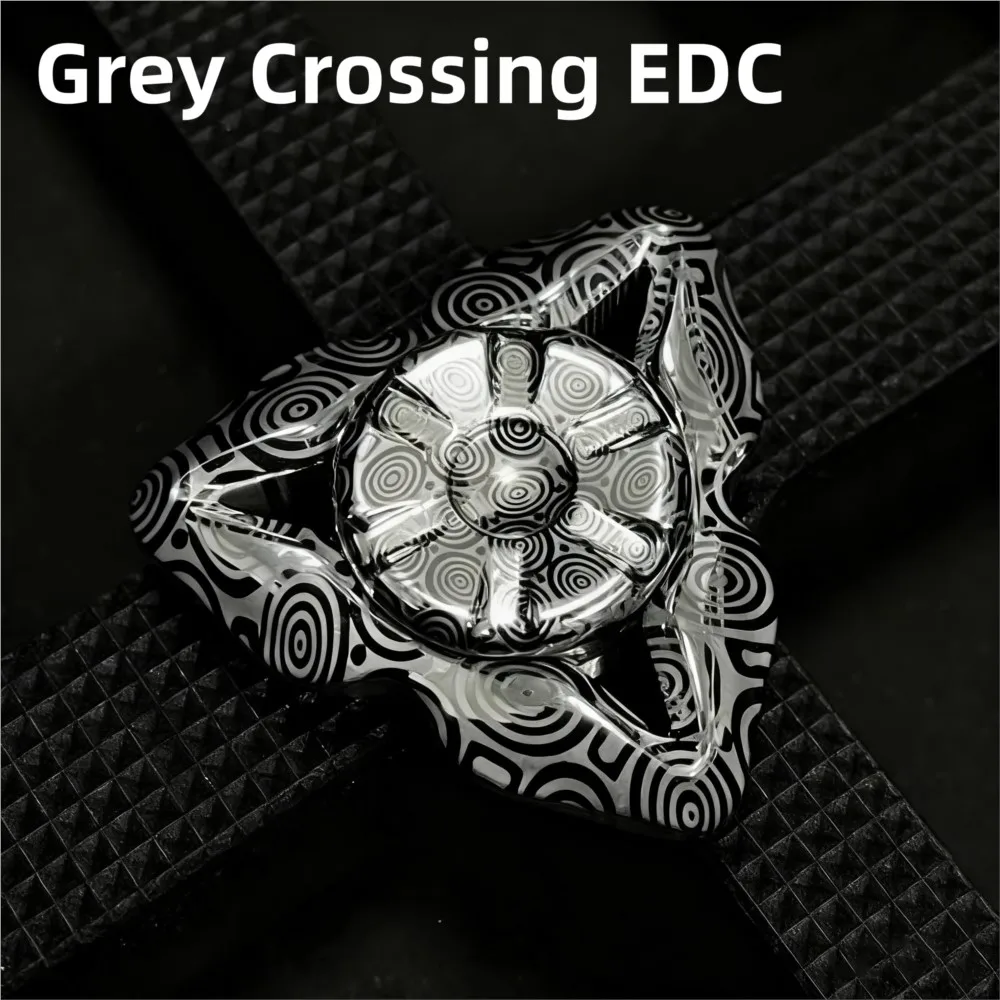 Grey Crossing EDC Leviathan Fidget Spinner Stress Relief Toy Three-Bladed Spinner Handling Feel Gyro Anxiety Relief Gadget