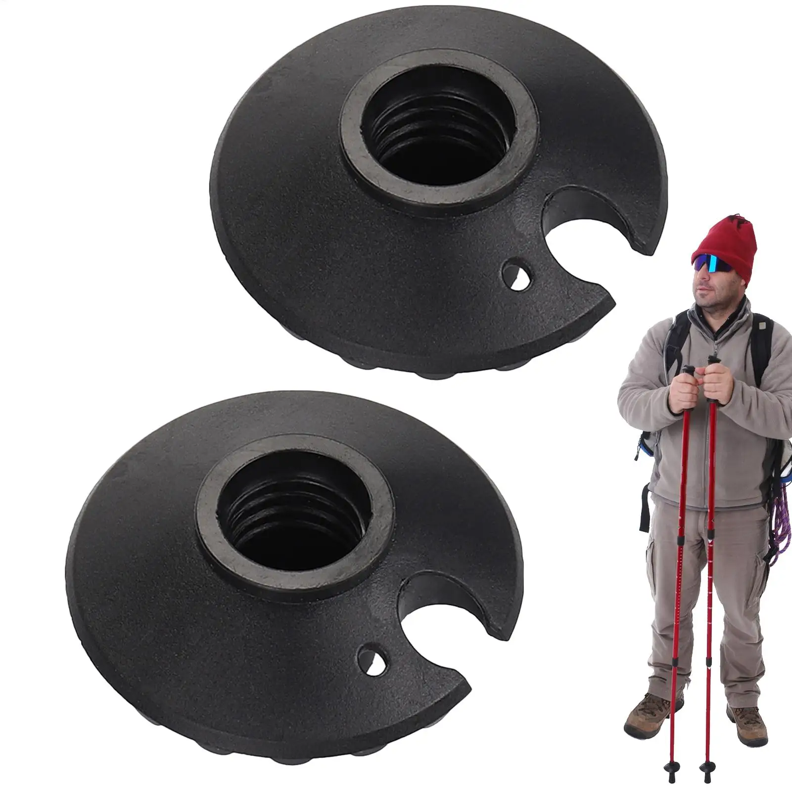 2pc Trekking Pole Baskets Walking Sticks Tip Snow Baskets Replacement Tips Protectors Snow Baskets Mud Baskets for Trekking
