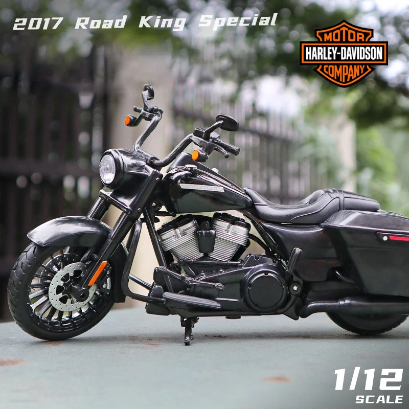 Maisto 1:12 Harley Davidson Road King Special 2017 Motorcycle Model Toy Vehicle Collection Shork-Absorber Off Road Toys Car