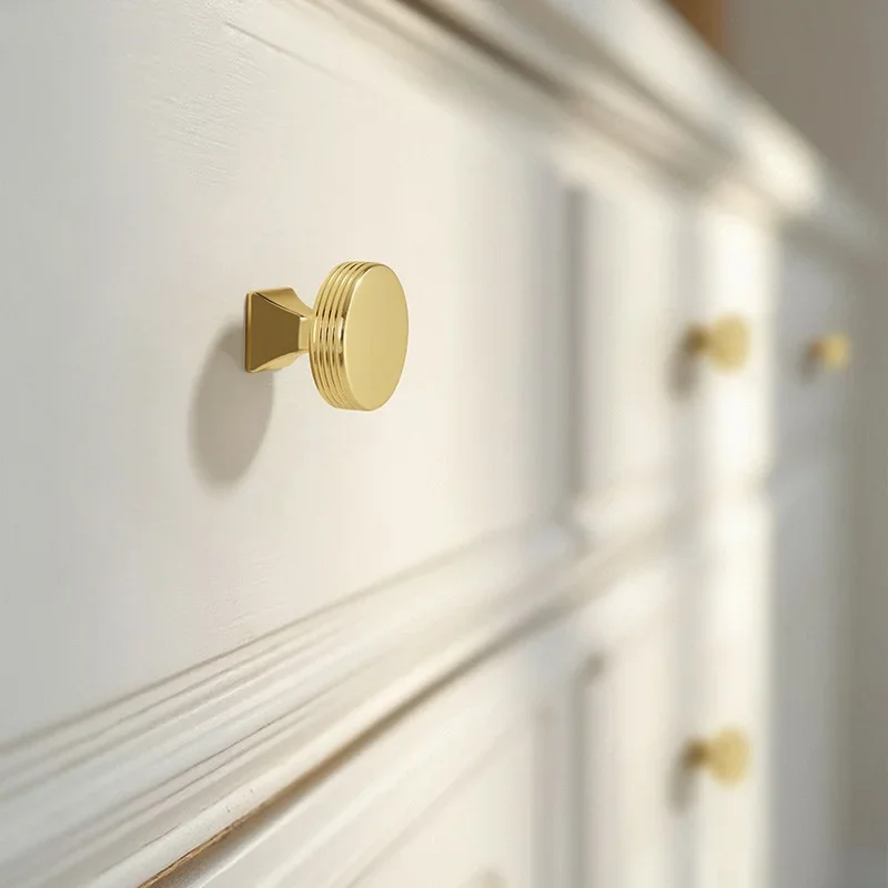 American Retro Closet Door Pull Handles Round Gold Kitchen Cabinet Door Handles Drawer Knob For Shoe Cupboard Wardrobe Pulls