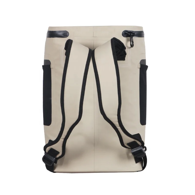 気密ジッパー防水断熱クーラーバックパック屋外キャンプビールピクニック用取り外し可能なショルダーストラップ付き