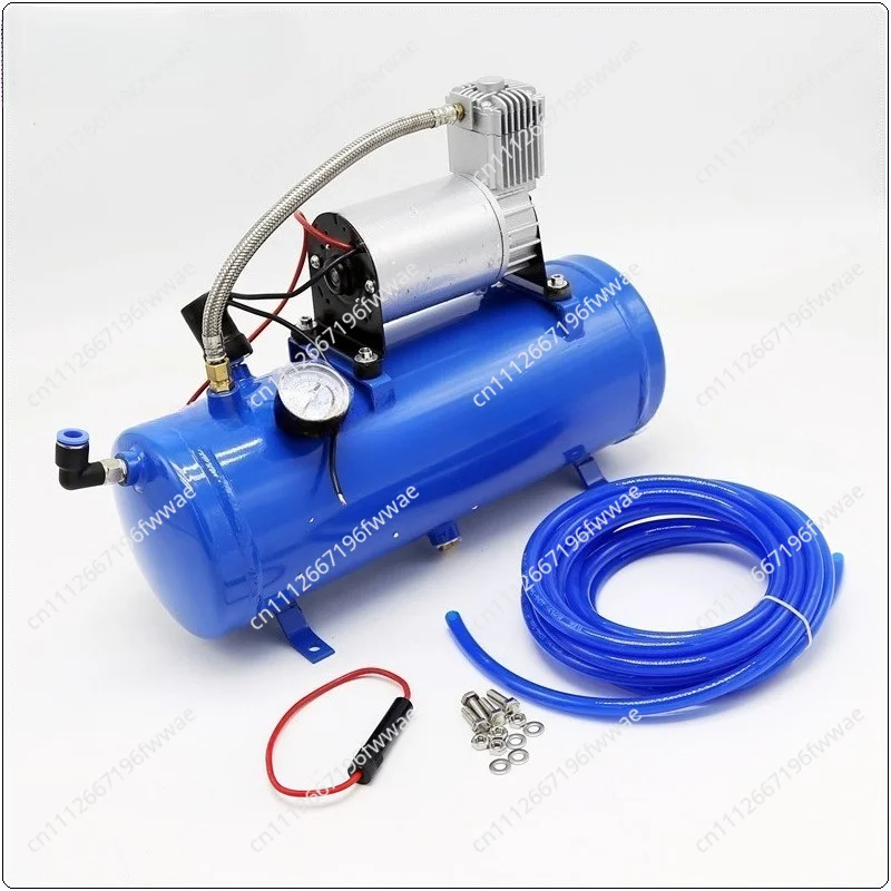 Portable 12V/24V Air Compressor with 6L Tank, Complete Air Horn Kit for Train Horns – Onboard Inflation & Pneumatic Tool System