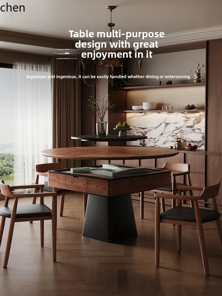 طاولة طعام HTT mahjong، طاولة طعام مزدوجة الأغراض، ماكينة جونغ متوسطة وقديمة، لوحة طاولة بيض أوتوماتيكية