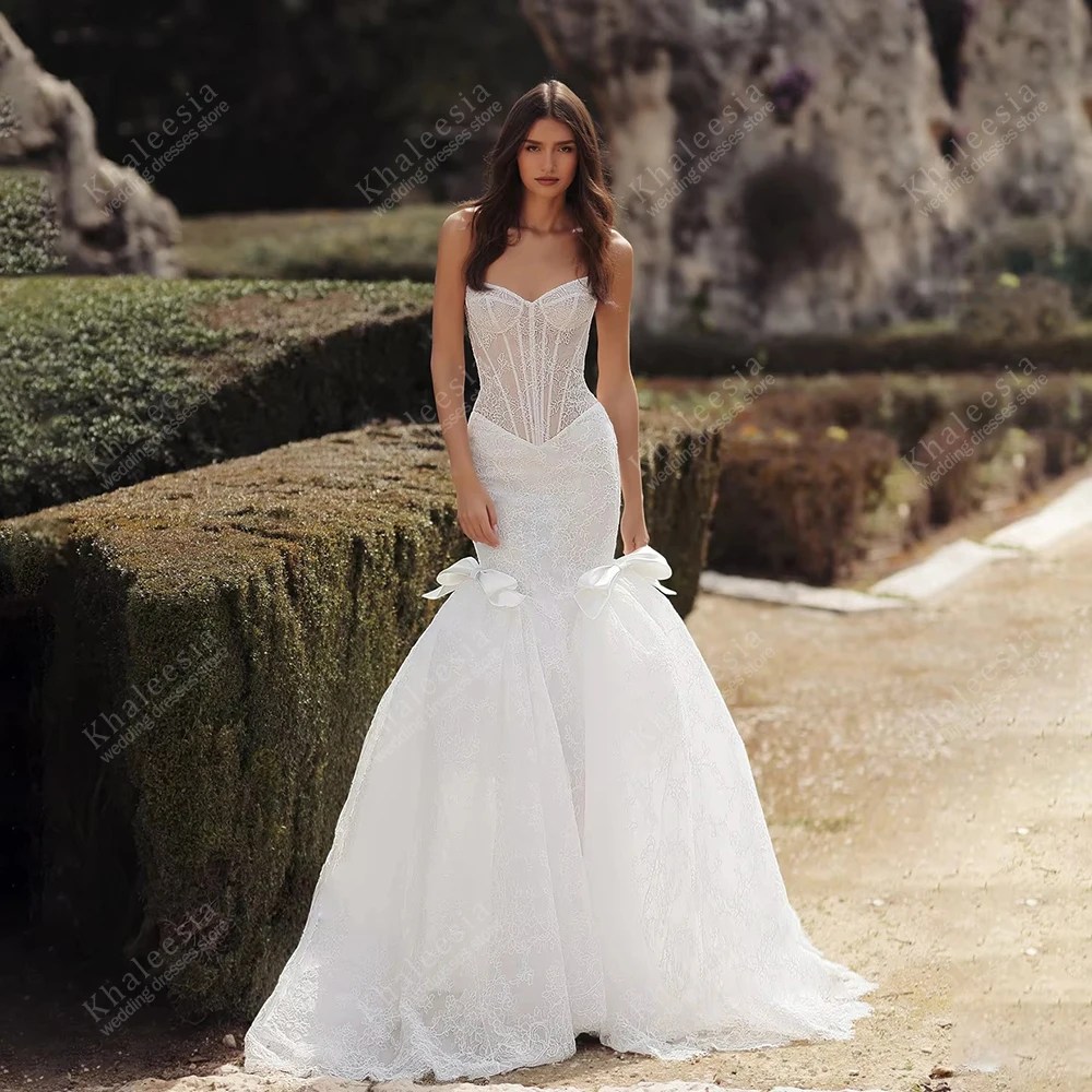 

Великолепные свадебные платья, изысканные свадебные наряды, кружевные многоярусные платья без рукавов с открытой спиной, гламурные Vestidos De Novia, индивидуальный пошив 2026