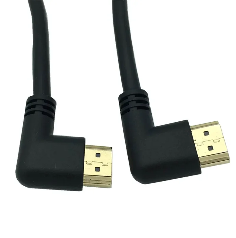 HDMI2.0 4K 3D podwójny kąt 90 stopni w lewo typ męski na prostopadły kabel dla DVD PS3 PC 0.15M 0.5M 1M