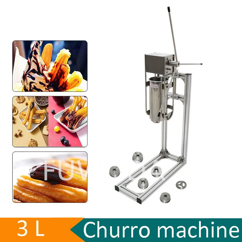 Easy Operate Churros Machine Kitchen Utensils Manual Churro Maker Fried Dough Sticks 3L Spainish Churros Machine For Household