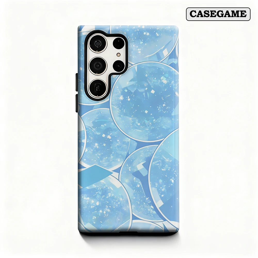 Casegame Phone Case for Samsung Galaxy S25 S26 Ultra S24 S23 Ultra Plus Shockproof Double Layer Light Blue Crystal Cover