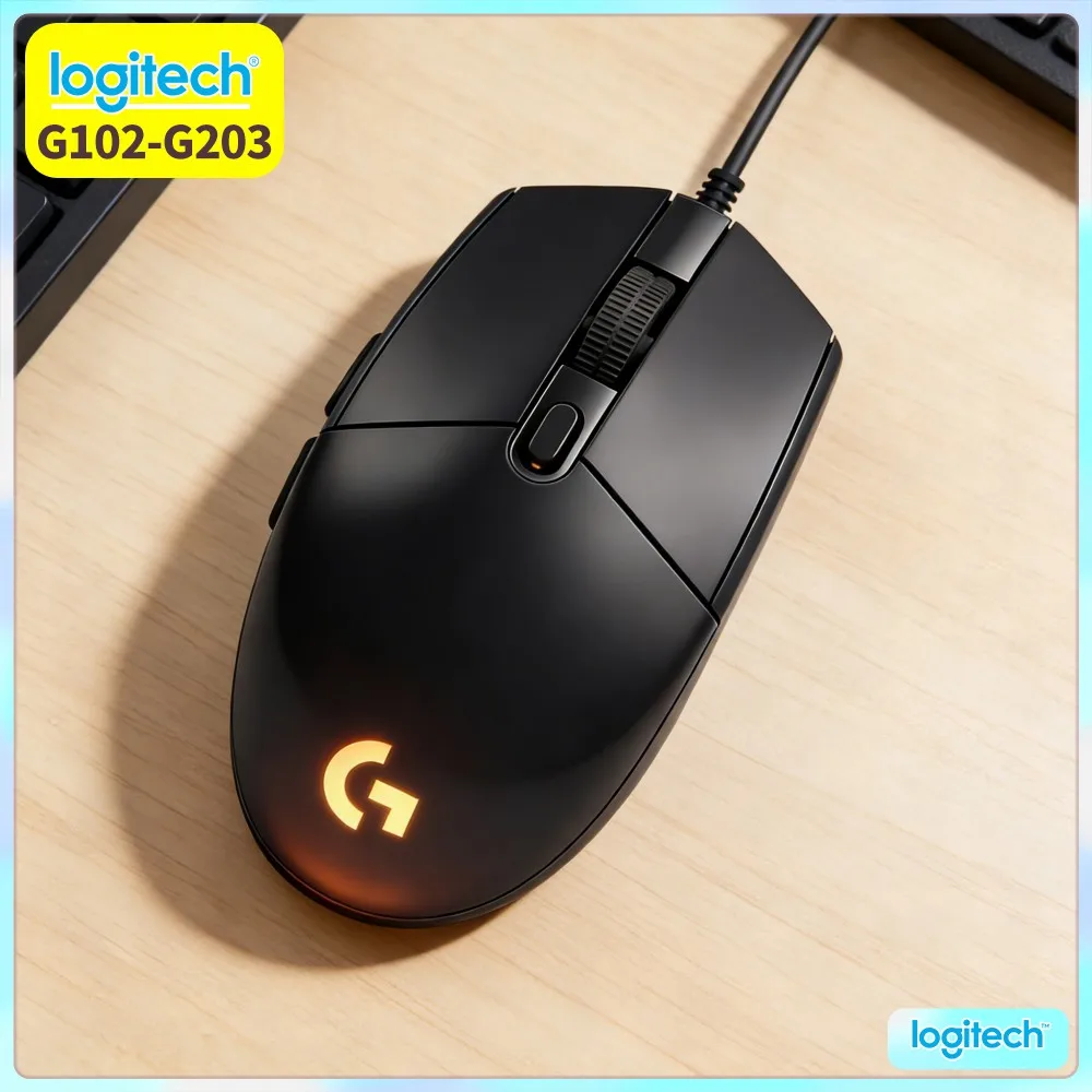Logitech G102 Prodigy Mouse, HERO Sensor Technology, RGB Backlit, Ergonomic Grip, 6 Keys, Ideal For Long Gaming Hours