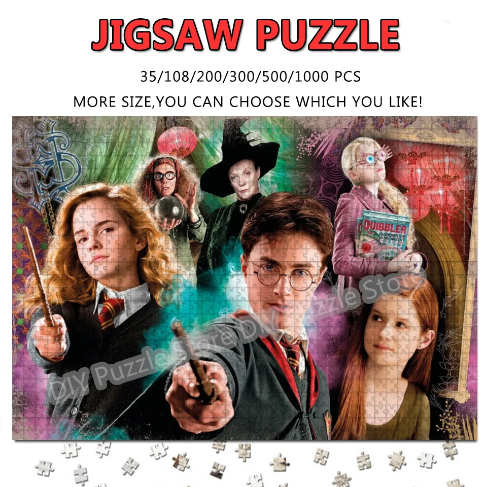 해리 포터와 죽음의 성물 프린트 퍼즐 직소 퍼즐 DIY 지능 완화 조립 퍼즐 장난감 가족을 위한 선물