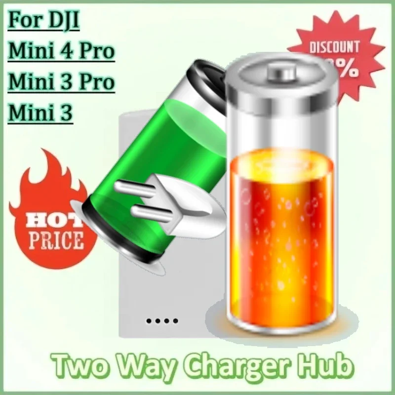 

Two Way Charger Hub for DJI Mini 4 Pro/ Mini 3/Mini 3 Pro Battery Charging Manager Housekeeper Charging Bank Accessories