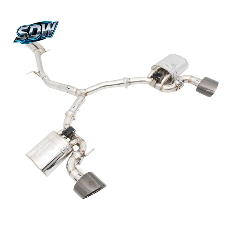 Dual Stainless Steel Mirror Polished Catbck Exhaust Muffler for  RS3 RS4 RS5 S4 S5 Q5 Models Support Engine Code Chassis