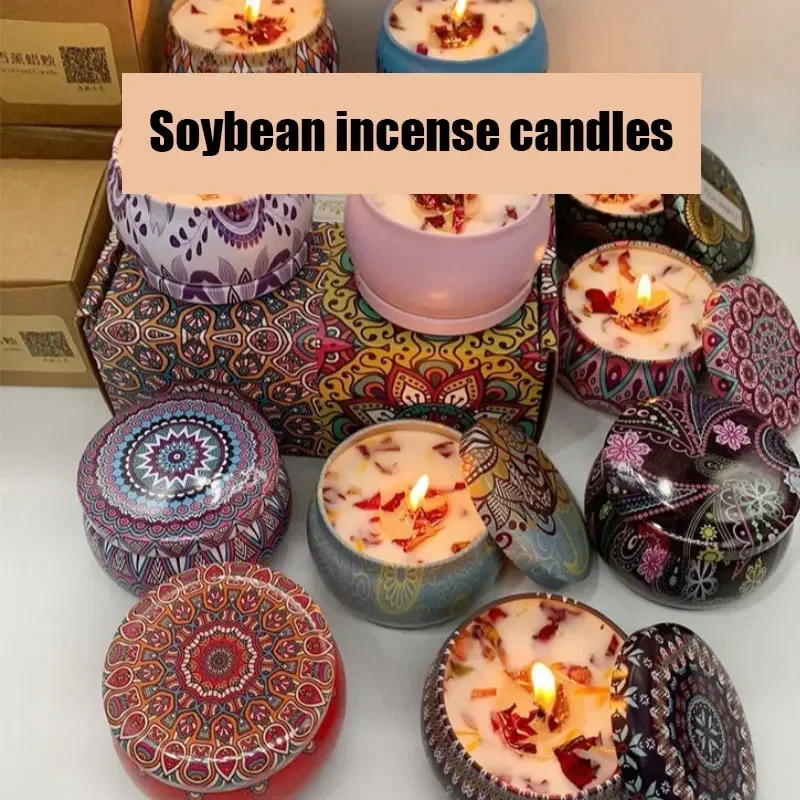 Dried flowers Scented candles DIY Get married creatively Soy candle incense companion gift A little candle for birthday present