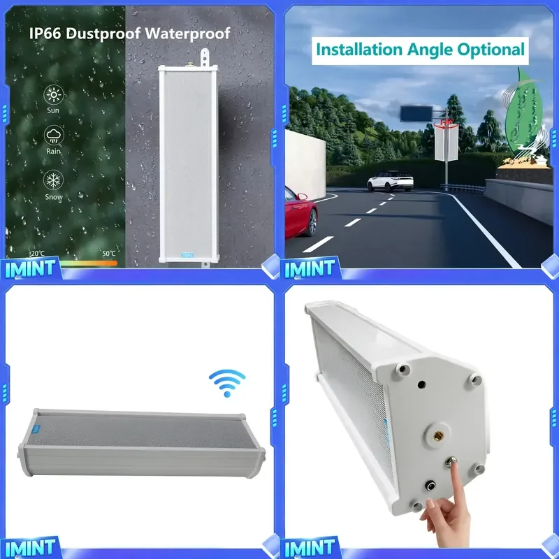 Waterproof WIFI Column Speaker DC24V 2A Metal Cabinet 10-30W Output APP Controlled for Public Broadcasting Emergency