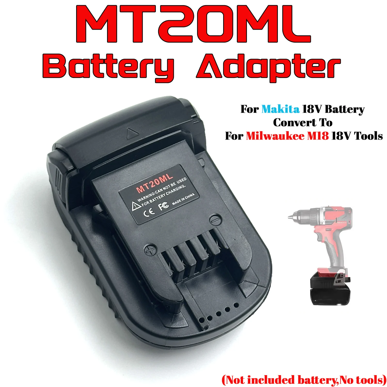 MT20ML Battery Adapter For Makita 18V Li-ion Battery Convert To For Milwaukee M18 18V Cordless Power Tools,Tool Only