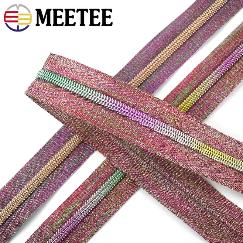 2/4/10Meters Colored 5# Nylon Zippers Tapes for Sewing DIY Zip Coat Plastic Zipper By The Meter Clothing Bag Garment Accessories