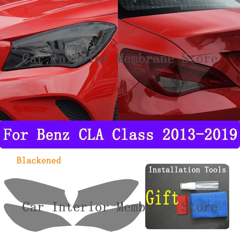 For Mercedes Benz CLA Class 2013-2019 Car Exterior Headlight Anti-scratch Front Lamp Tint TPU Protective Film Repair Accessories