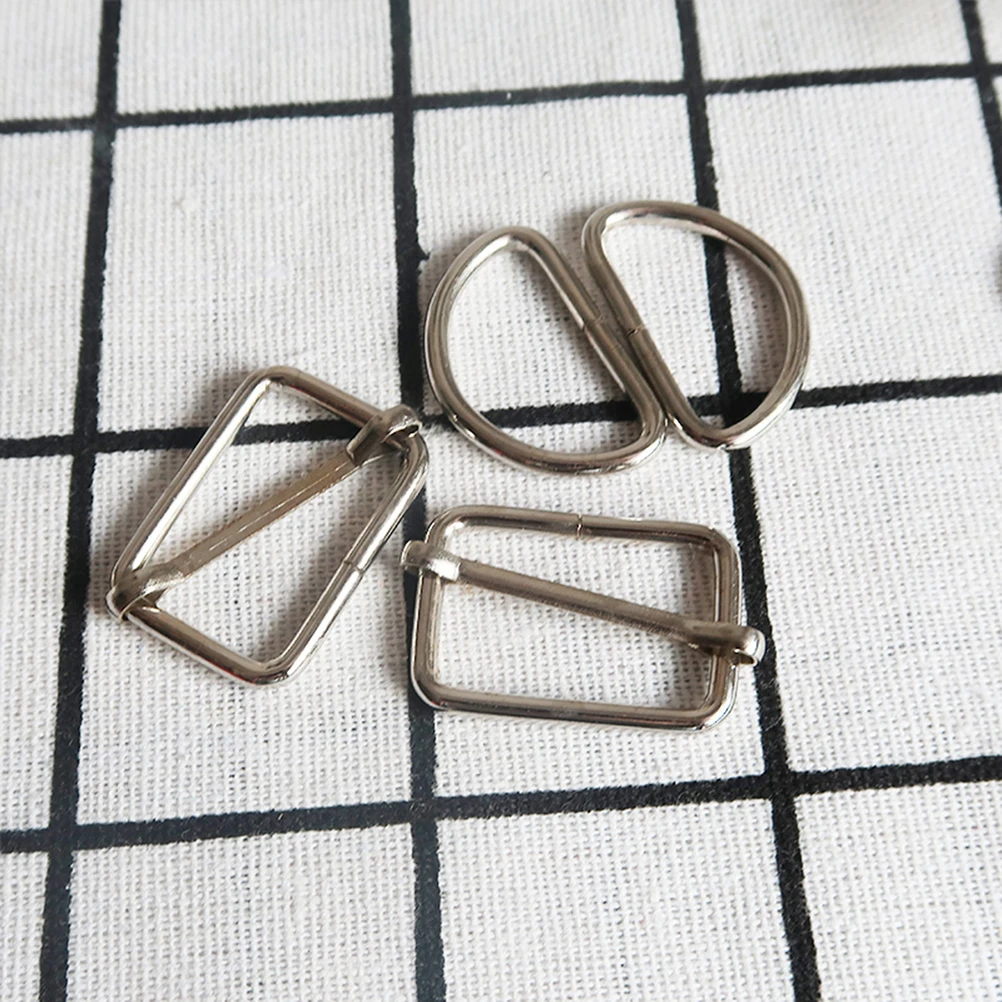 

100Pcs D Ring Buckle Set Metal Slide Adjustable Roller Buckles Semi-Circular Buckles for Backpack Luggage Clothes Belts Bags DIY