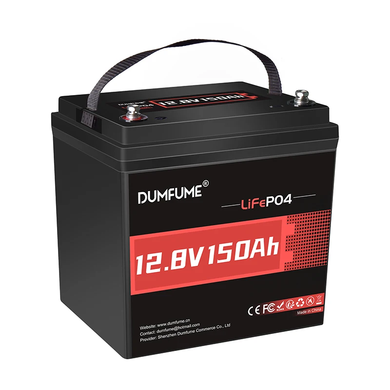 Dumfume 12V 150Ah Max LiFePO4 Lithium Battery with 100A BMS 1920Wh Rechargeable Battery for Home Power Storage RV Trolling Solar