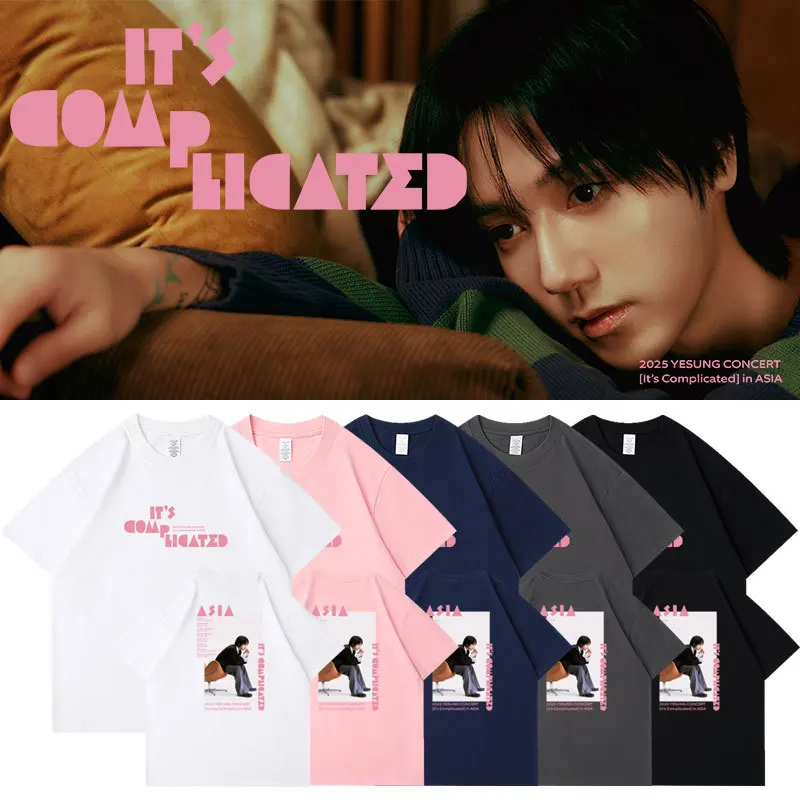 Super Junior T-shirt Ye Sung Solo Concert It's Complicated Clothes Summer High Quality Cotton T Shirt women men Short sleeve tee