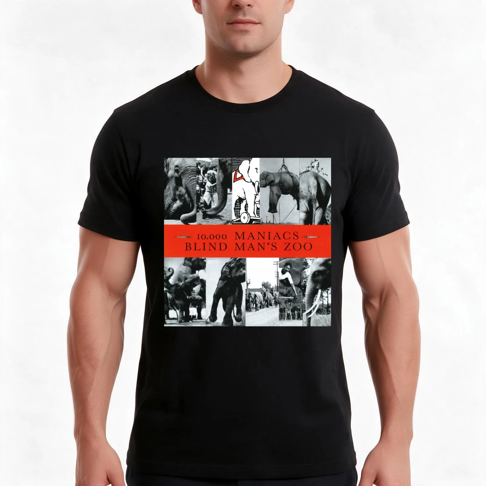 Blind mans zoo T-Shirt, Summer Casual Cotton Tee, Oversized Streetwear Tops, Vintage Graphic Print, Loose Fit Short Sleeve