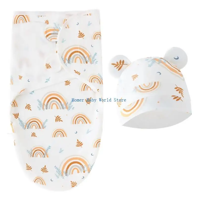 B2QD Baby أكياس أساسية مع قبعة قابلة للتنفس أكياس نوم أكياس نوم غطاء قطن التفاف للمواليد حديثي الولادة 0-6 أشهر