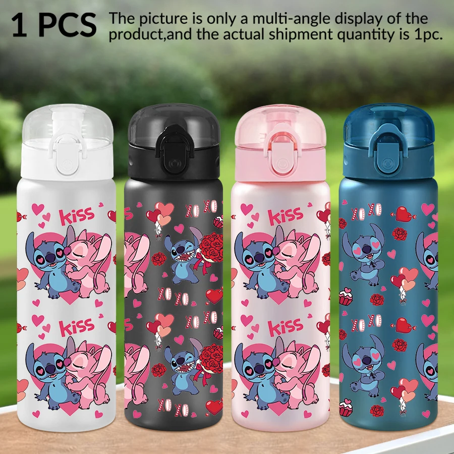 

1Pc Disney Stitch Angel pattern 26oz plastic water bottle outdoor sports water cup birthday/back to school gift