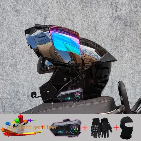 Motorcycle Bluetooth Helmet High Quality Flip Helmet Abs Full Face Motorcycle Helmet Racing Helmet Dot Approved