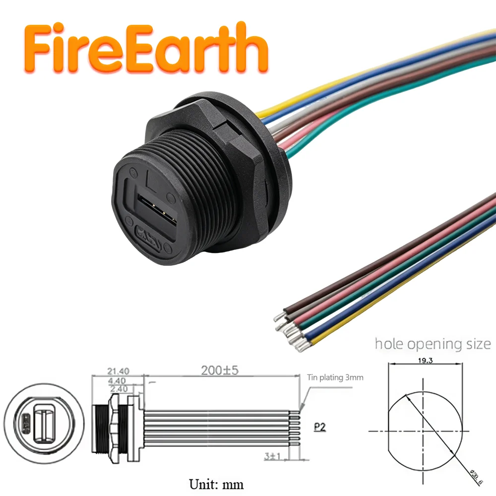 IP67 Waterproof Nano SIM Threaded Back-Mount Female Connector with Open-End for Outdoor IoT, Industrial & Vehicle Devices 0.2m