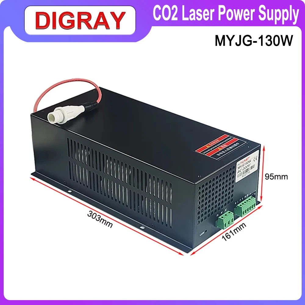 DIGRAY 130W Co2 Laser Power Supply MYJG-150W for 130W 150W Laser Cutting and Engraving Machine