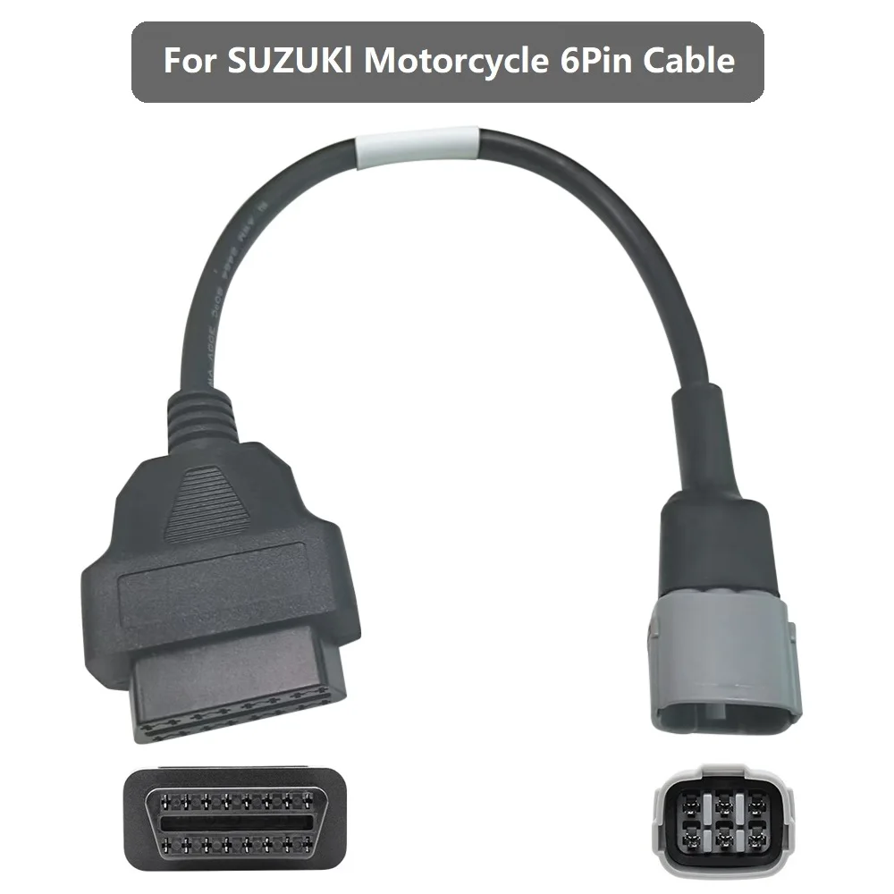 OBD2 Motorcycle Diagnostic Cables 6pin to 16pin OBD2 for Suzuki GSX-R 1000/1000R/125 OBD2 Extension Cables
