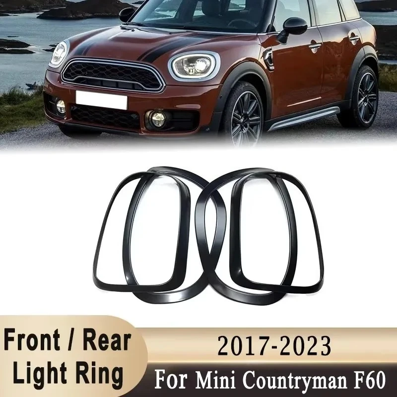 Headlight / Tail Lights Shell Cover Ring Decoration Trim Sticker for MINI Countryman Cooper F60 One JCW 2017-2023 / 2017-2019