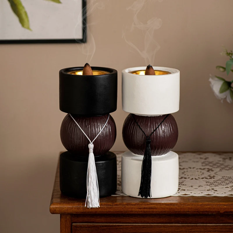 

Retro Fringed Dumbbell Aroma Diffuser Made Of Resin, Suitable For Use In Bedrooms, Living Rooms, Meditation And Yoga Areas