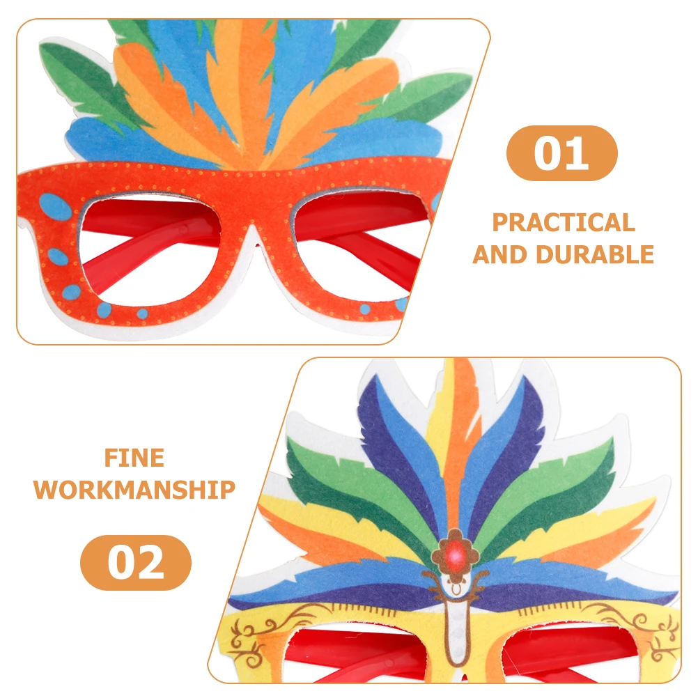 

6pcs Colorful Glasses Plastic Frame Decorative Eyewear for Carnival Parties Costume Ball Accessories Xmas Supplies