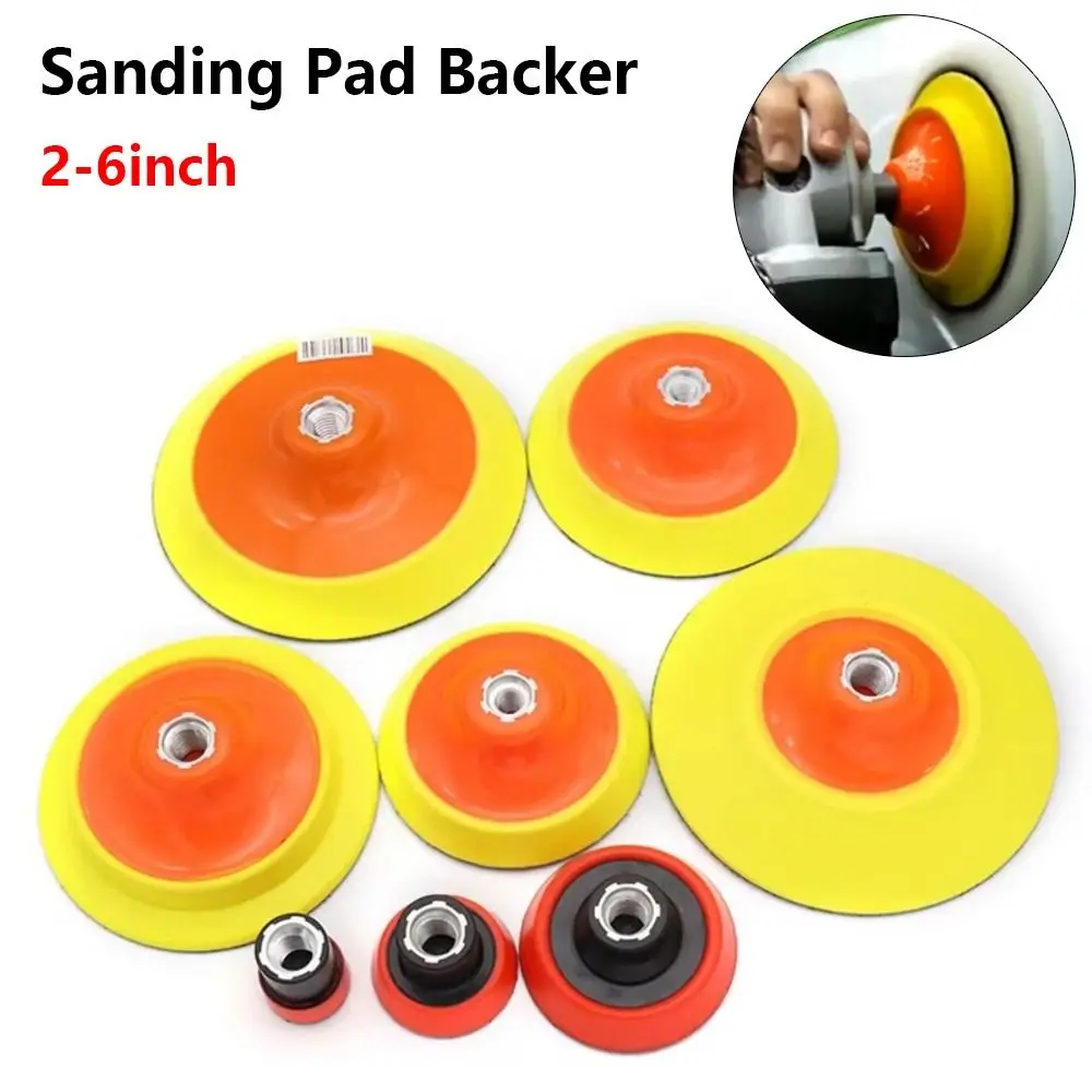 1Pcs 2-7 Inch Universal Backing Plate M10 M14 M16 Thread Hook And Loop Fastener Rotary Backing Pad Plastic And Metal