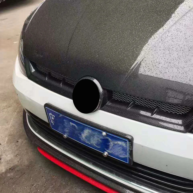Racing Style Real Carbon Fiber Front Air Intake Grille for Golf 7 R line GTI MK7 2013 - 2016 Glossy Black Grill Car Styling