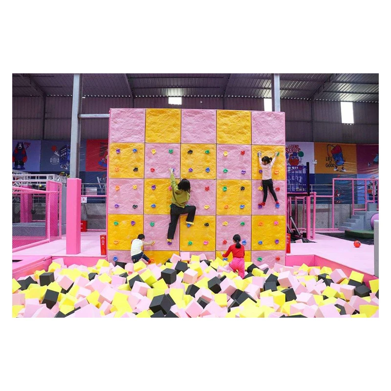 

Hanlin Indoor/Outdoor Climbing Holds Wall for Trampoline Parks-Child-Sized Commercial Use High-Strength Steel