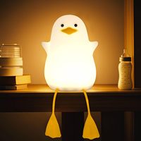 Duck Night Light for Kids Cute Animal Silicone Lamp Touch Control Dimmable USB Rechargeable Bedside Bedroom Decor Birthday Gifts