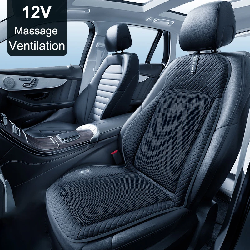 

Подушка для автомобильного сиденья DC 12V из ледяного шелка с вентилятором и охлаждением, универсальный цельный чехол на переднее сиденье автомобиля для лета, автомобильные аксессуары для интерьера